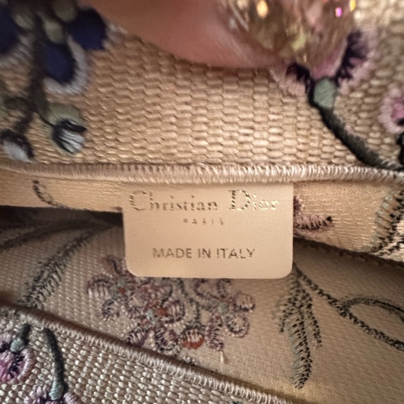 Dior Cream Floral Tote Bag with Bamboo Handle - Picture 11 of 12